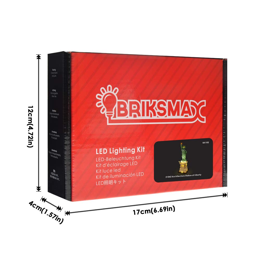 Briksmax LED Lighting Kit for Lego Architecture Statue of Liberty Model 21042 - Compatible with Lego Building Blocks (Lego Set Not Included) - Perfect for Display, Gifts, and DIY Home Decor