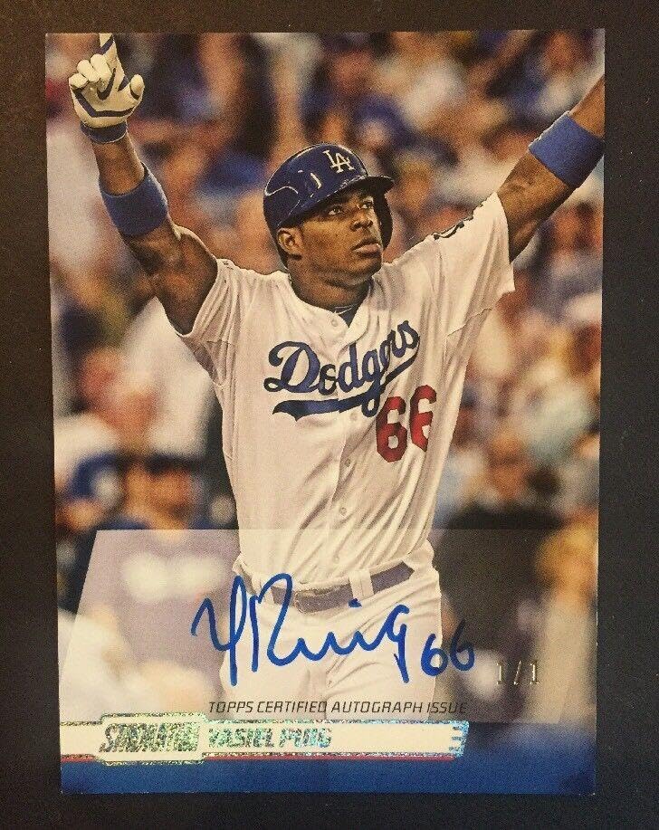 2014 Topps Stadium Club Yasiel Puig Silver Foil Gem Mint Auto 1/1 Signed Baseball Card - PSA/DNA Certified Slabbed Collectible for Sports Memorabilia & Investment Display