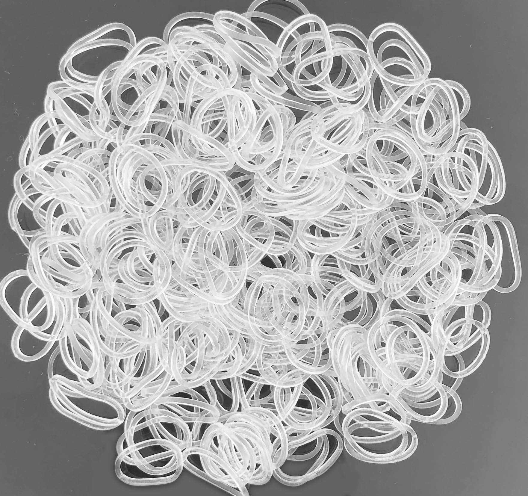 200 Clear Hair Ties for Women & Girls - Mini Rubber Bands for Styling & Pet Grooming
