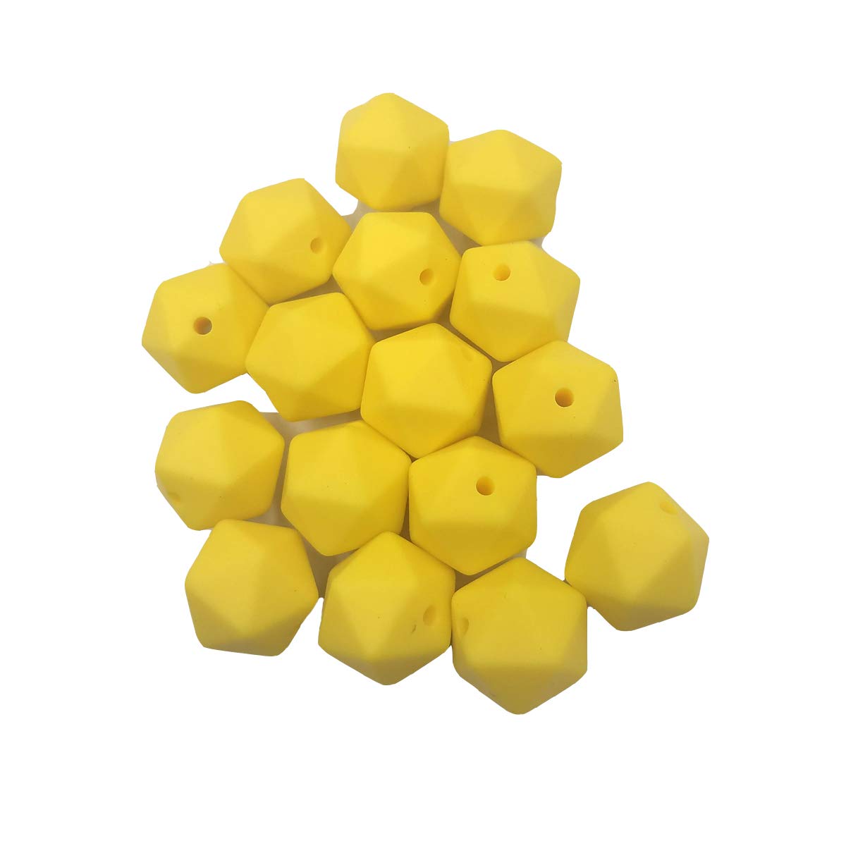 17mm Silicone Pearl Beads for DIY Jewelry & Keychains - 30pcs Hexagon Beads for Crafting Gifts