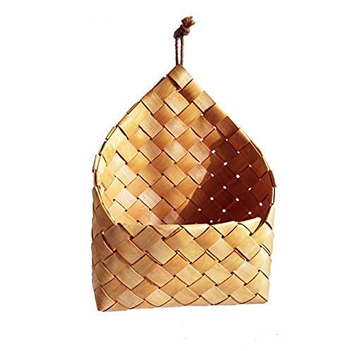 Hand-Woven Rattan Hanging Basket - Natural Wicker Wall Planter for Indoor Plants, Rustic Home & Garden Decor, Retro Flower Pot with Letter Holder - Perfect for Living Room, Bedroom, Patio & Boho Style Decorations
