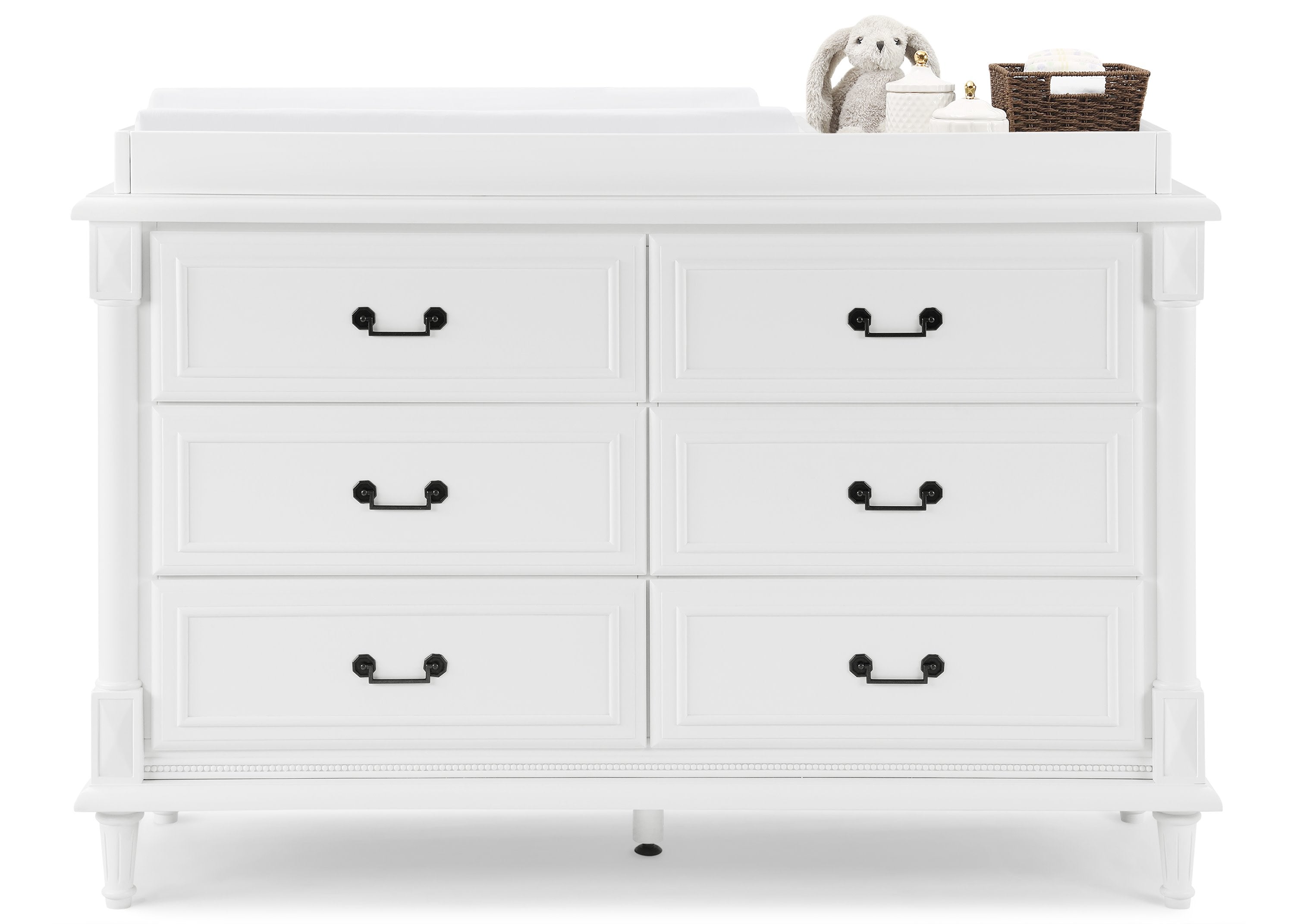 Juliette 6-Drawer Baby Dresser with Changing Table Top - Nursery Storage Organizer for Diapers, Clothes & Baby Essentials | Perfect for Newborn Rooms & Toddler Bedrooms