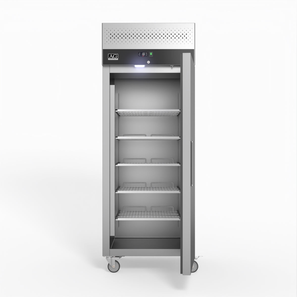 650L Stainless Steel Upright Refrigerator - Commercial Grade Freezer with Glass Door for Restaurants, Grocery Stores & Supermarkets - Energy Efficient Heavy Duty Fridge for Food Storage & Display