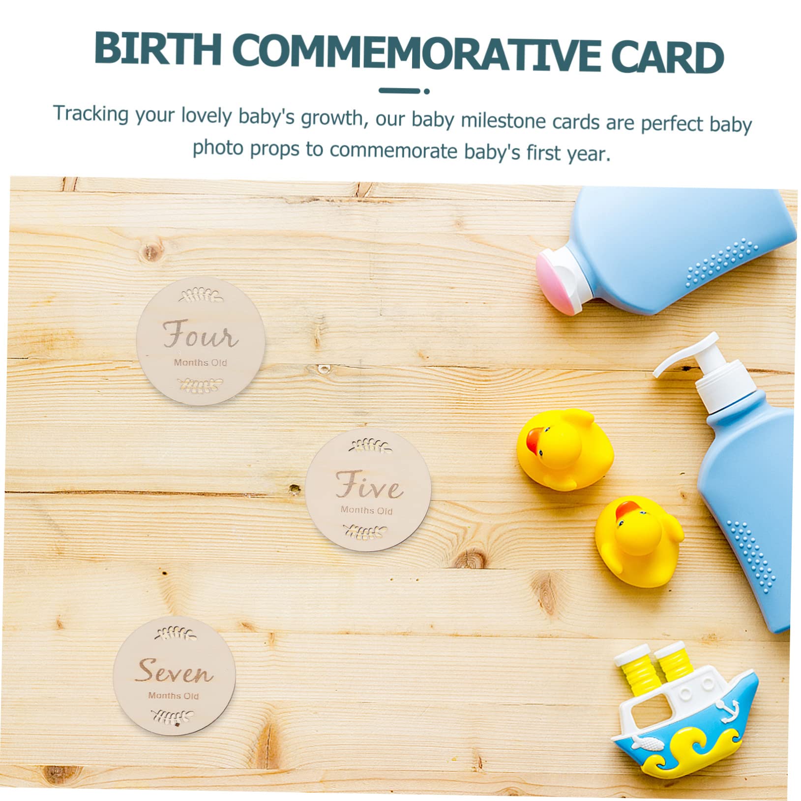 FAVOMOTO 2 Sets Baby Milestone Cards - Wooden Growth Tracker for Newborns, 12pcs*2 Monthly & Weekly Photo Props - Perfect for Baby Shower Gifts, First Birthday, and Monthly Milestone Photos