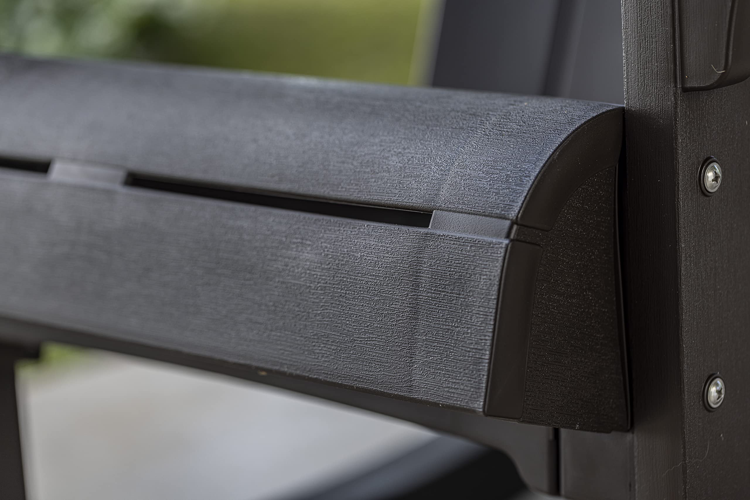 Keter Adirondack Rocker Resin Outdoor Patio Chair - Weather-Resistant Durable Plastic Furniture for Porch, Poolside, Garden & Fire Pit Seating - Comfortable Dark Grey Lounge Chair for Relaxing Outdoors