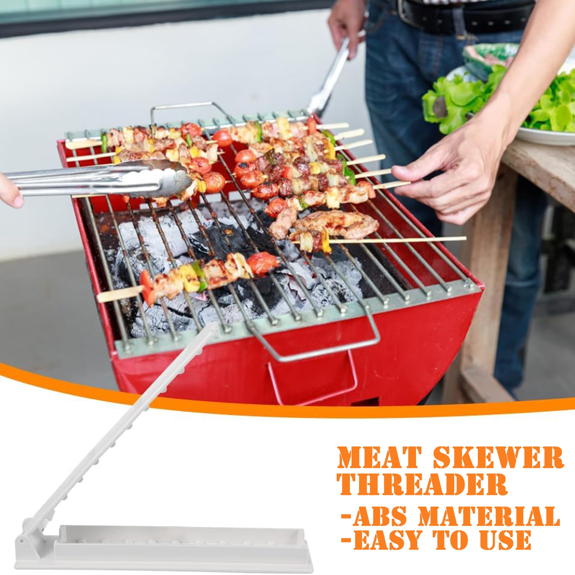 SEABABOO Kebab Maker - Manual Kebab Machine for BBQ, Grilling & Outdoor Cooking - Perfect for Home Kitchens, Family Gatherings, Picnics & Camping Trips