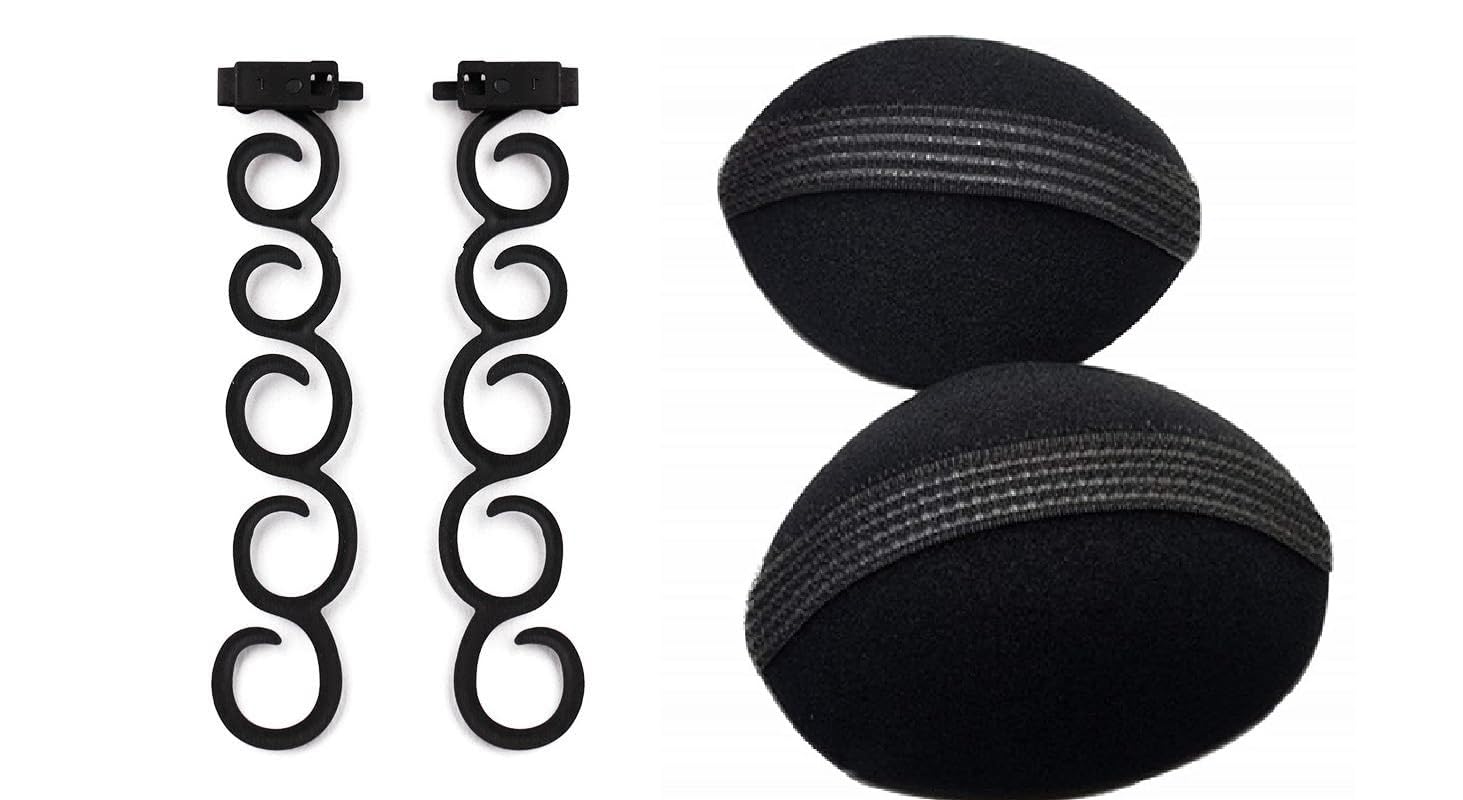 4-Piece Hair Volumizer Set for Girls & Women - 2 Princess Hair Puff Makers & French Braid Styling Tools - Perfect for Parties, Weddings & Everyday Hairstyles