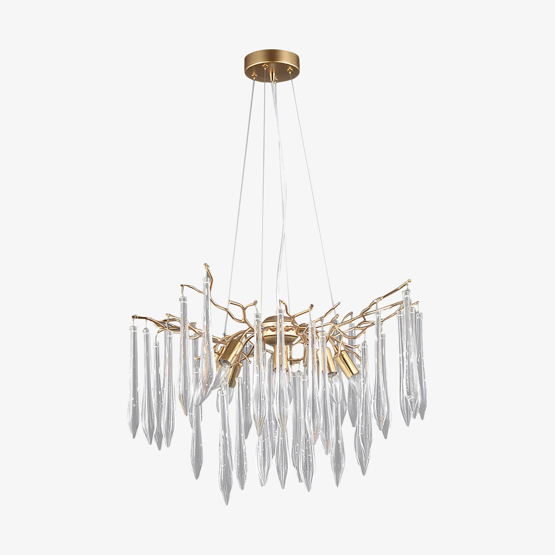 Aqua Funnel Chandelier - Modern Crystal Waterfall Ceiling Light Fixture for Dining Room, Living Room & Bedroom | Elegant Home Decor Lighting for Weddings & Events