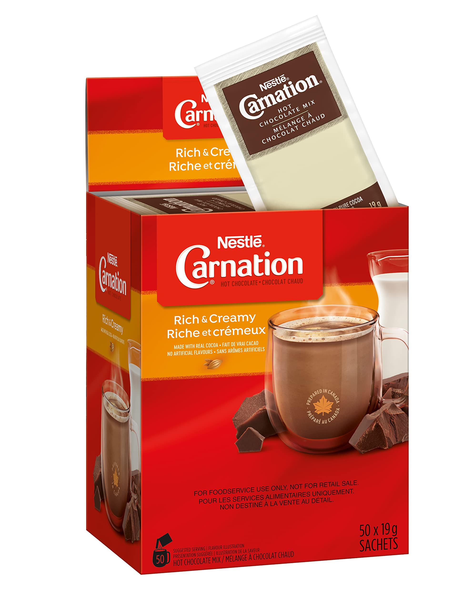 **Carnation Hot Chocolate Mix - Rich & Creamy Cocoa Powder Sachets, 6 Boxes (300 Count, 50x19g) - Perfect for Winter Warmth, Holiday Gifts & Cozy Family Moments**