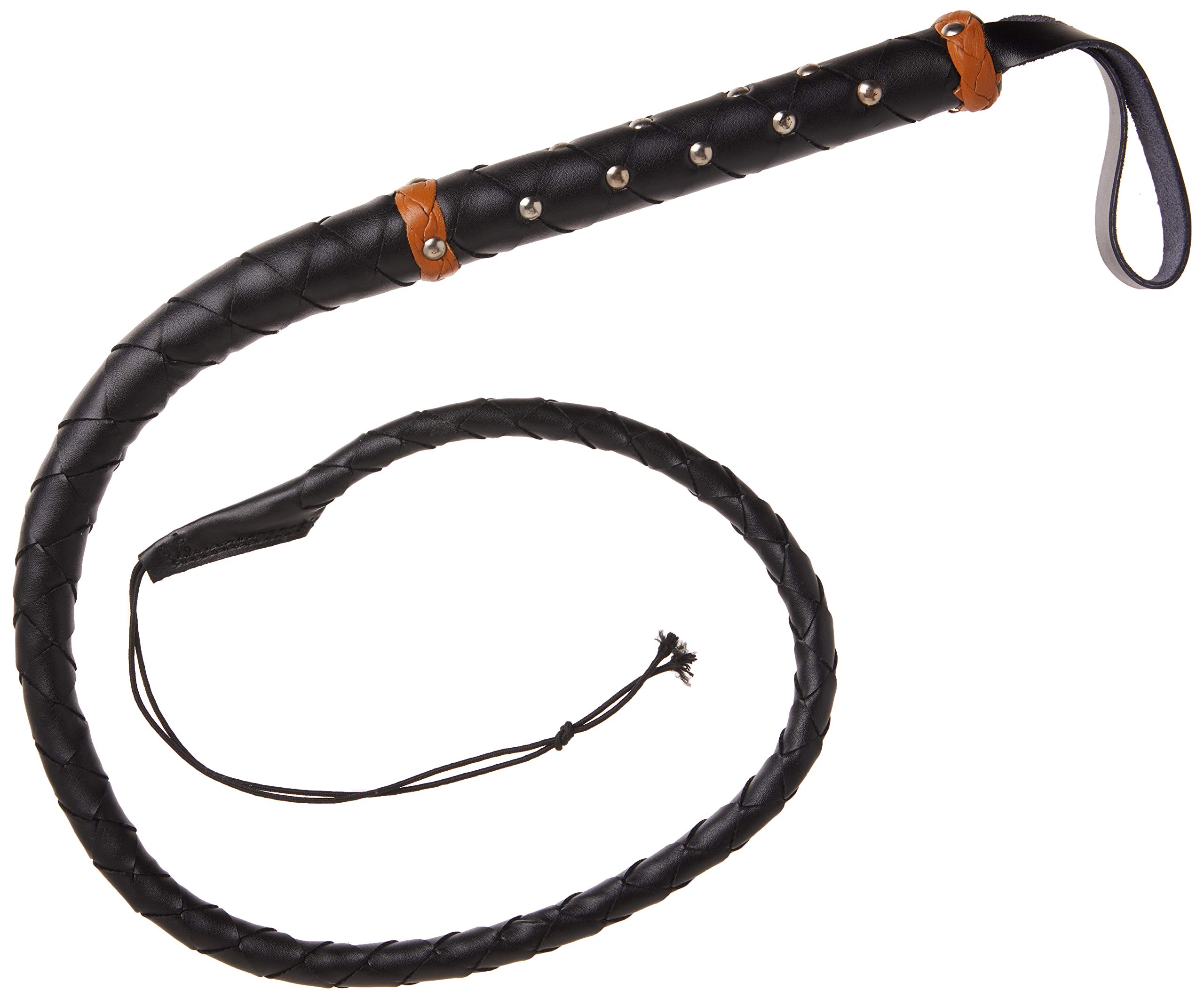 Handmade 3.25-Feet Genuine Leather Whip by Szco Supplies - Perfect for Equestrian Training, Costume Accessories & Collectibles