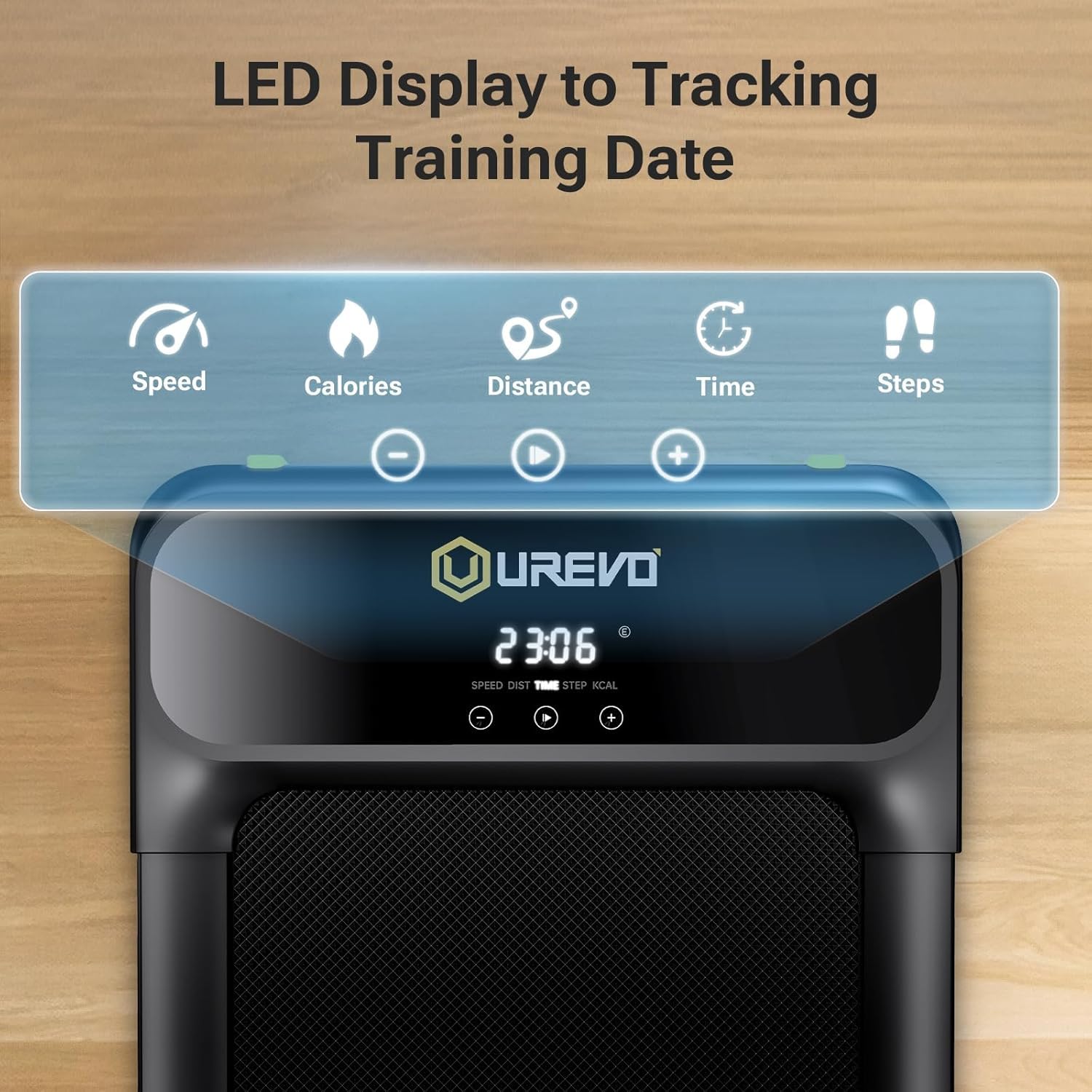 UREVO Under Desk Treadmill - Portable Walking Pad for Home & Office with Remote Control, LED Display & Double Shock Absorption (265 lb Capacity) - Perfect for Workouts While Working or Watching TV