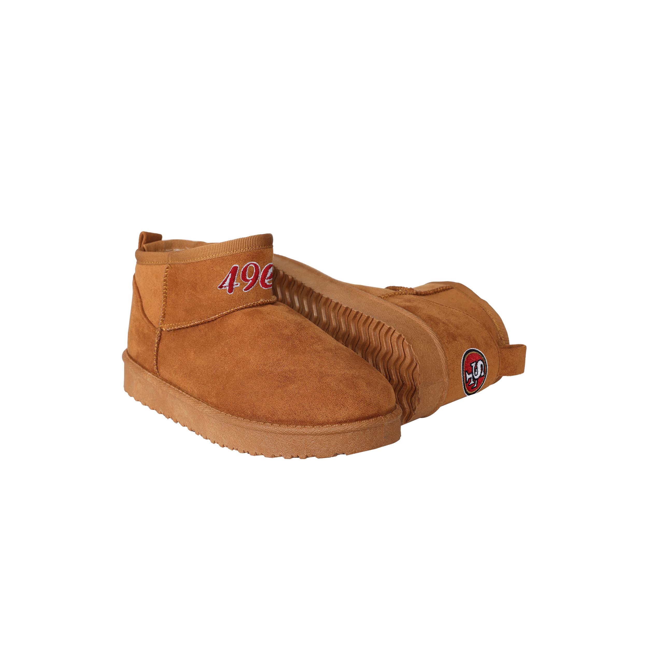 FOCO Women's NFL Team Logo Fuzzy Slipper Boots - Cozy Winter House Shoes for Football Fans, Perfect for Game Day, Lounging & Gifting