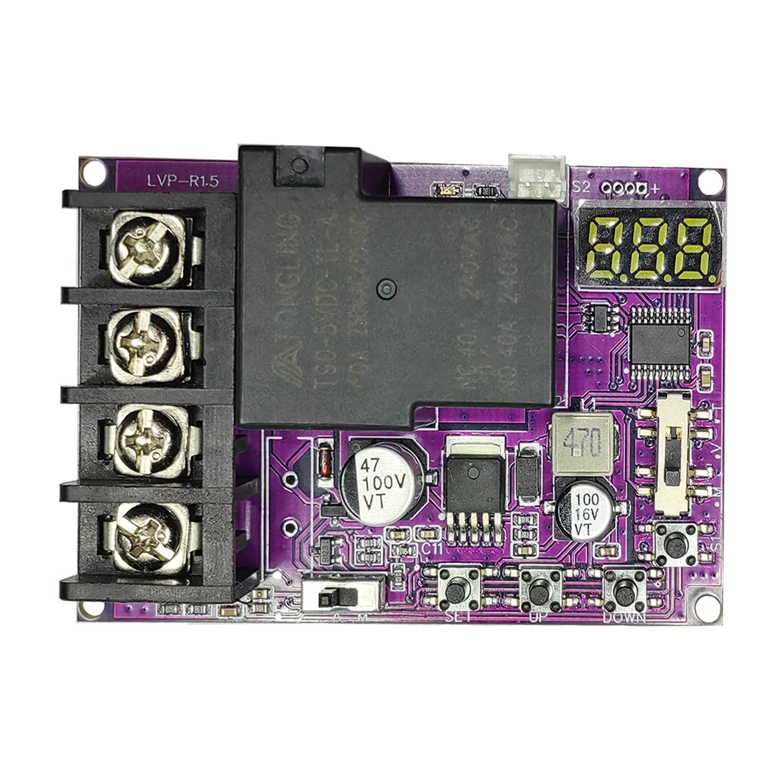 40A DC 5V-60V Low Voltage Disconnect Switch with LCD Display - 2-in-1 Charging & Discharging Protection Module - Perfect for Solar Power Systems, RVs, Boats, and Off-Grid Applications