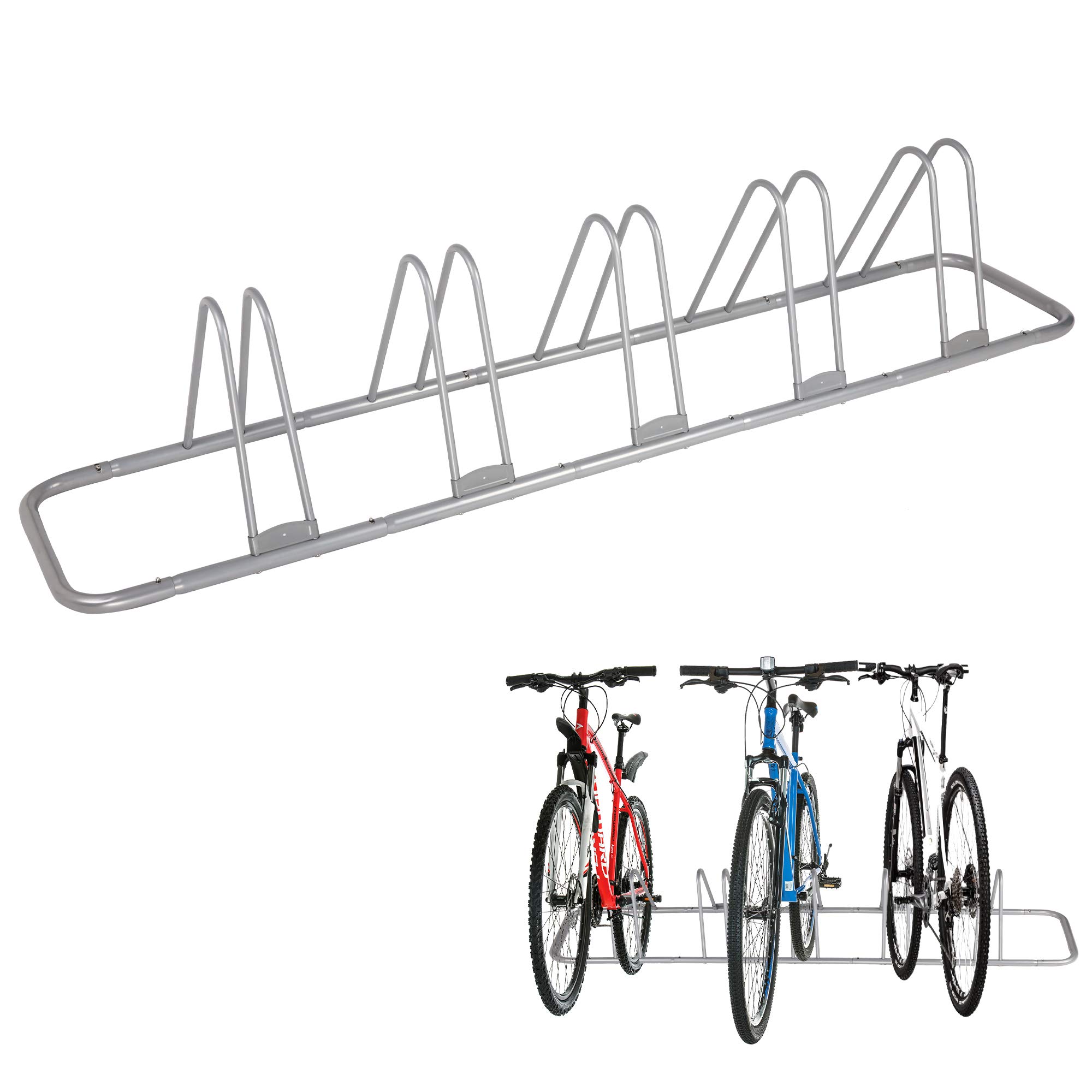 LUCKYERMORE 5 Bike Floor Stand - Heavy Duty Removable Bicycle Parking Rack for Mountain, MTB, Kids & Road Bikes - Indoor Outdoor Garage, Yard & Storage Solution for Bike Organization