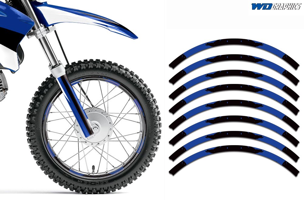 MX Dirt Bike Graphics Kit Sticker Decal with Rim Trim & Number Plates for Yamaha WR250Z (1991-1993) - Midnight Race Design | Off-Road Motocross Customization & Racing Accessories