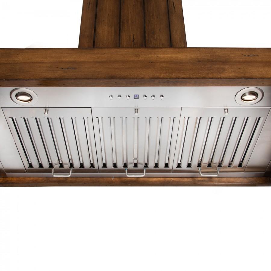 ZLINE Rustic Light Wooden Wall Mount Range Hood - Modern Kitchen Ventilation for Home Cooking & Smoke Removal - Perfect for Farmhouse & Rustic Style Kitchens