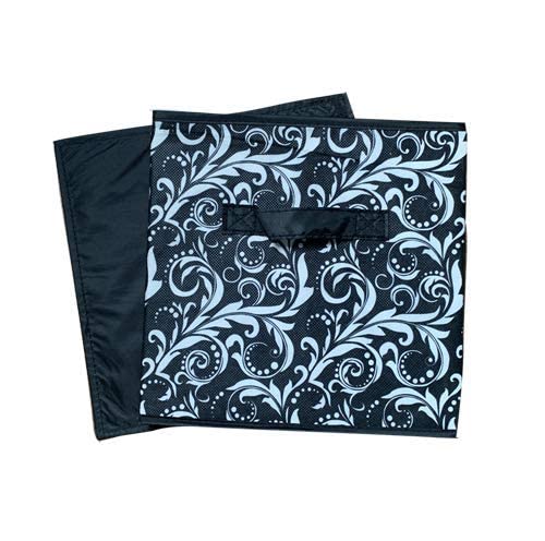 6-Pack Fabric Storage Bins - Black Floral Home Organizer Cube Baskets for Closet, Shelves & Toy Storage | Space-Saving Household Storage Solution