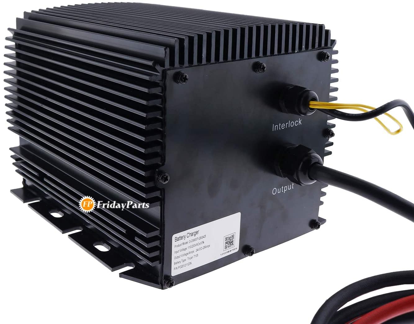 FridayParts 24V 25A Fast Battery Charger 0400220 - Compatible with JLG Lifts, Scissor Lifts, Boom Lifts - Perfect for Construction Sites & Warehouse Equipment Maintenance