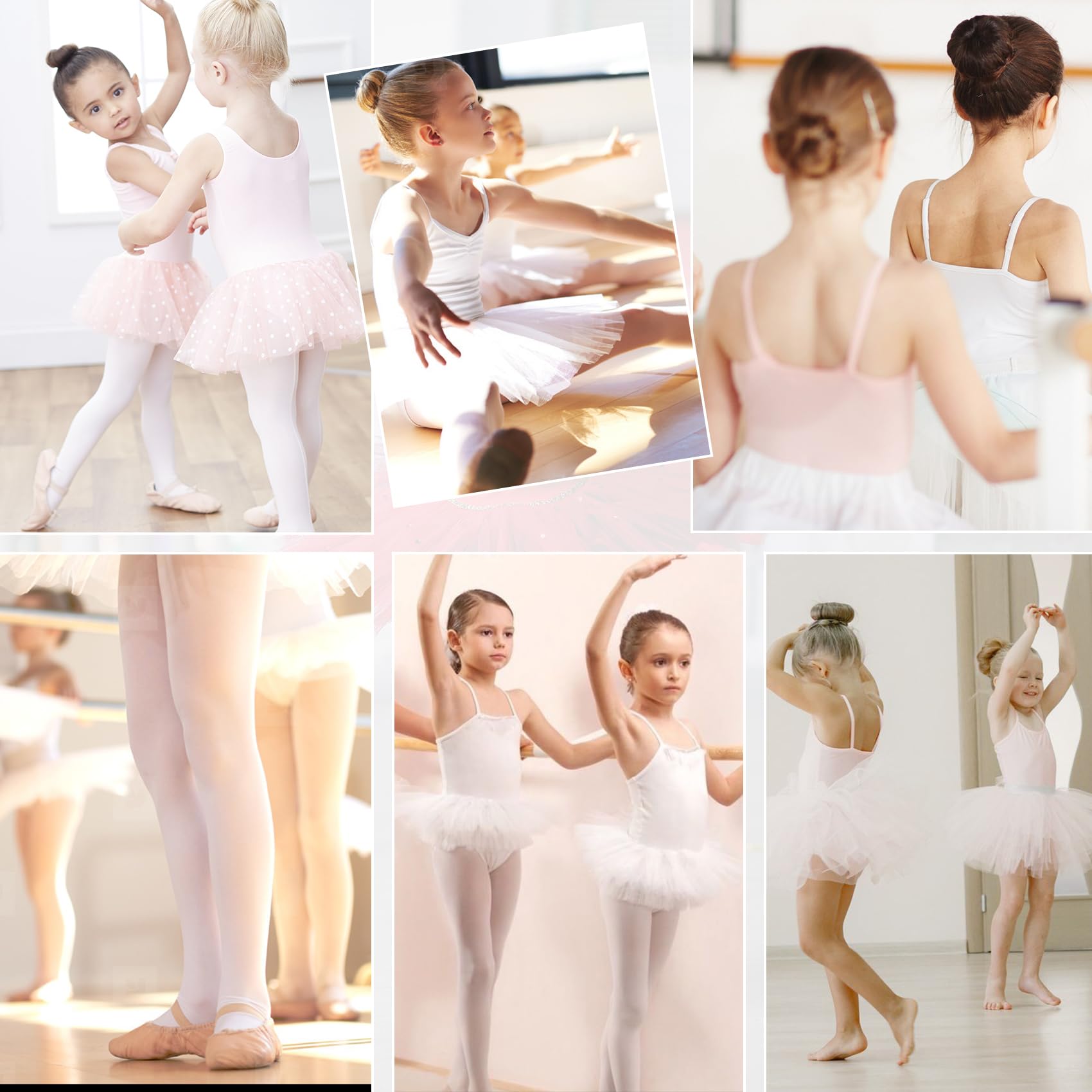 Durio 4 Pairs Ultra Soft Ballet Tights for Girls & Toddlers - Footed Dance Stockings, Stretchy Leggings for School, Ballet Class & Performance (Ideal for Dance Practice, Recitals & Everyday Wear)