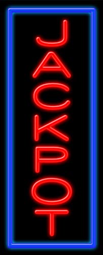 Jackpot Glass Neon Sign #11580 - Handcrafted in USA | Perfect for Casino, Bar, and Game Room Decor