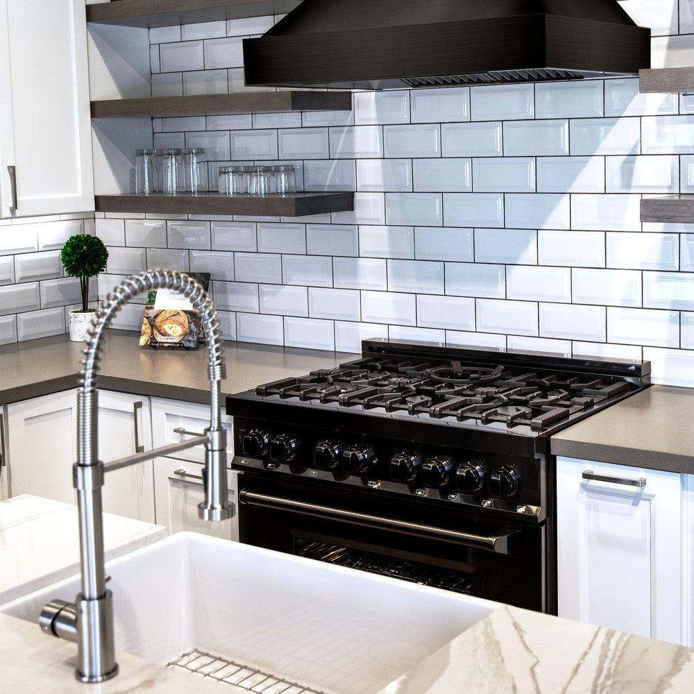 ZLINE Apollo Pull Down Spring Single Handle Kitchen Faucet in Brushed Nickel - High Arc Modern Design for Easy Dishwashing & Food Prep, Perfect for Home & Restaurant Kitchens (APL KF BN)