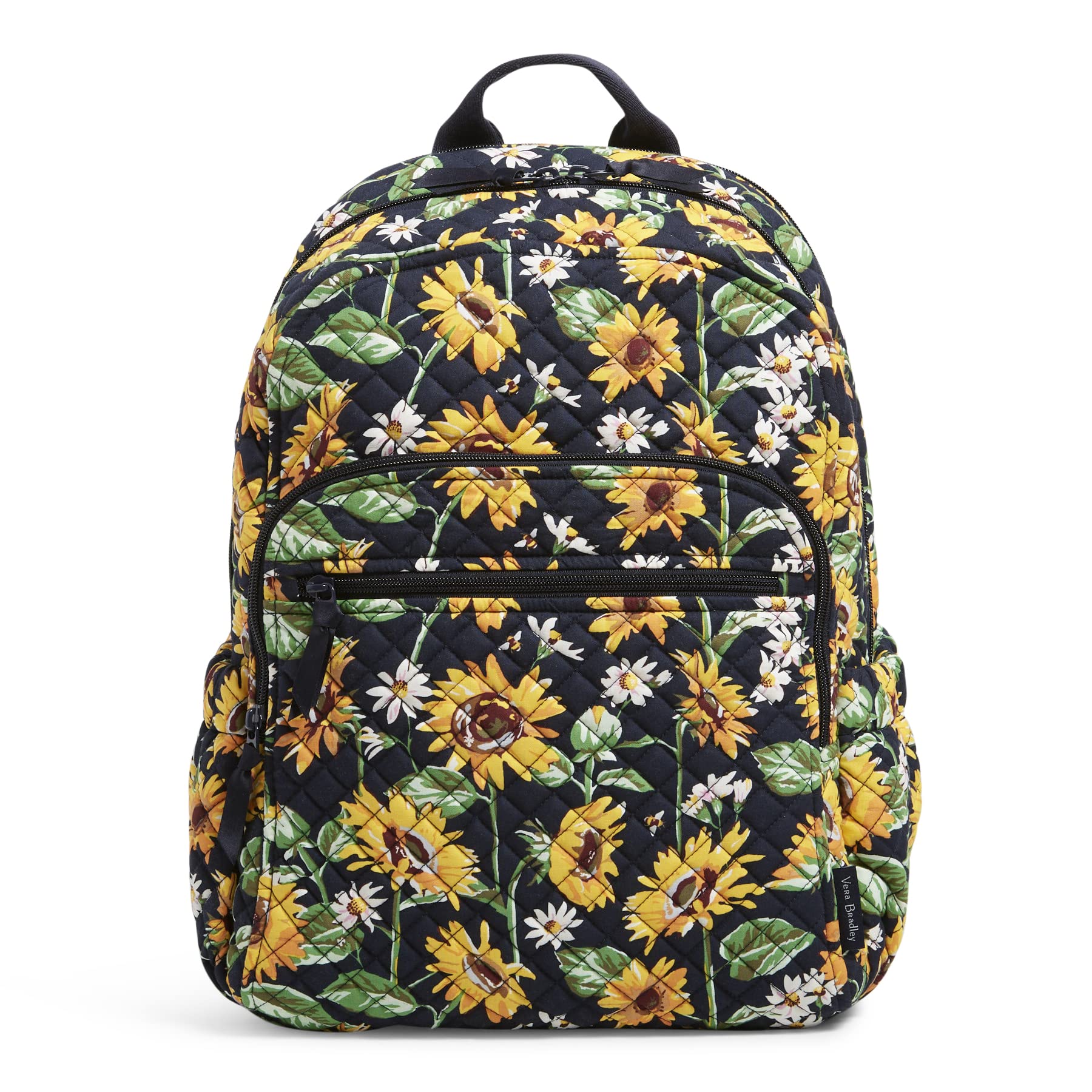 Vera Bradley Women's Cotton Campus Backpack - Lightweight School Bookbag for College, Travel & Work | Durable Laptop Bag with Multiple Pockets for Students & Professionals