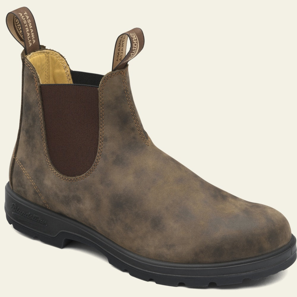 Blundstone Classic 585 Chelsea Boots - Rustic Brown Leather Ankle Boots for Men & Women | Waterproof & Comfortable for Outdoor, Work & Casual Wear