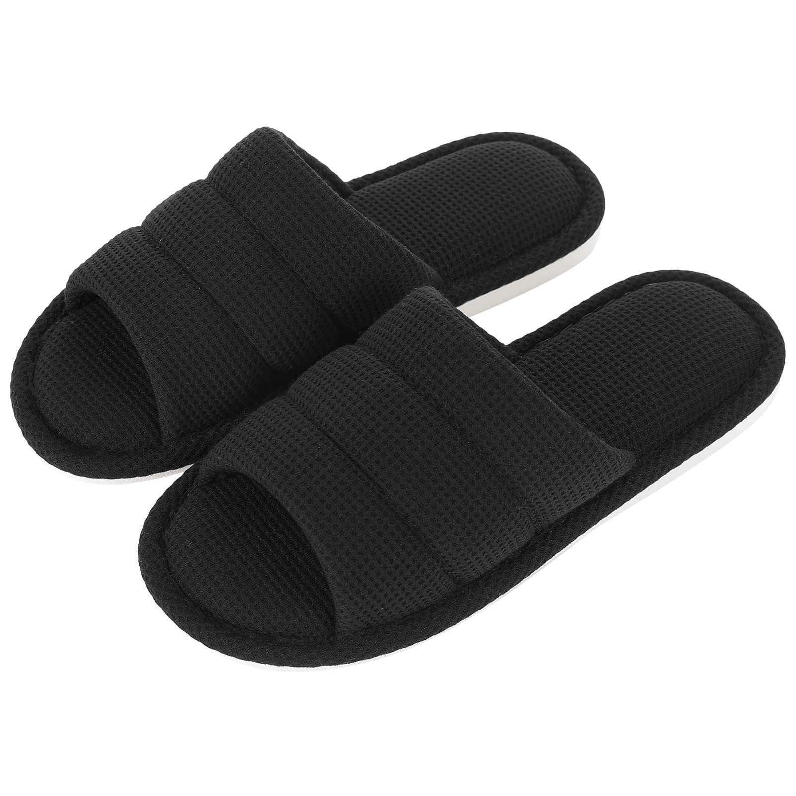 Shevalues Breathable Waffle Summer House Slippers for Women & Men - Open Toe Slip-On Indoor Home Shoes - Perfect for Relaxing, Lounging & Spa Days