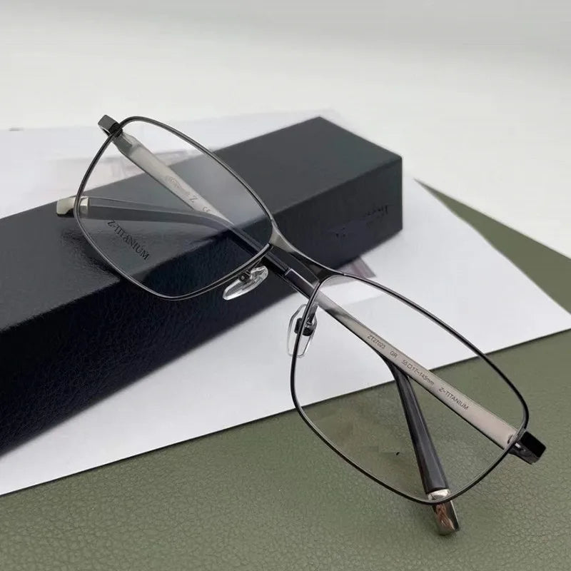 Aimee Unisex Full Rim Square Titanium Eyeglasses Frame 27023 | Lightweight Durable Glasses for Men & Women | Perfect for Reading, Working & Daily Wear