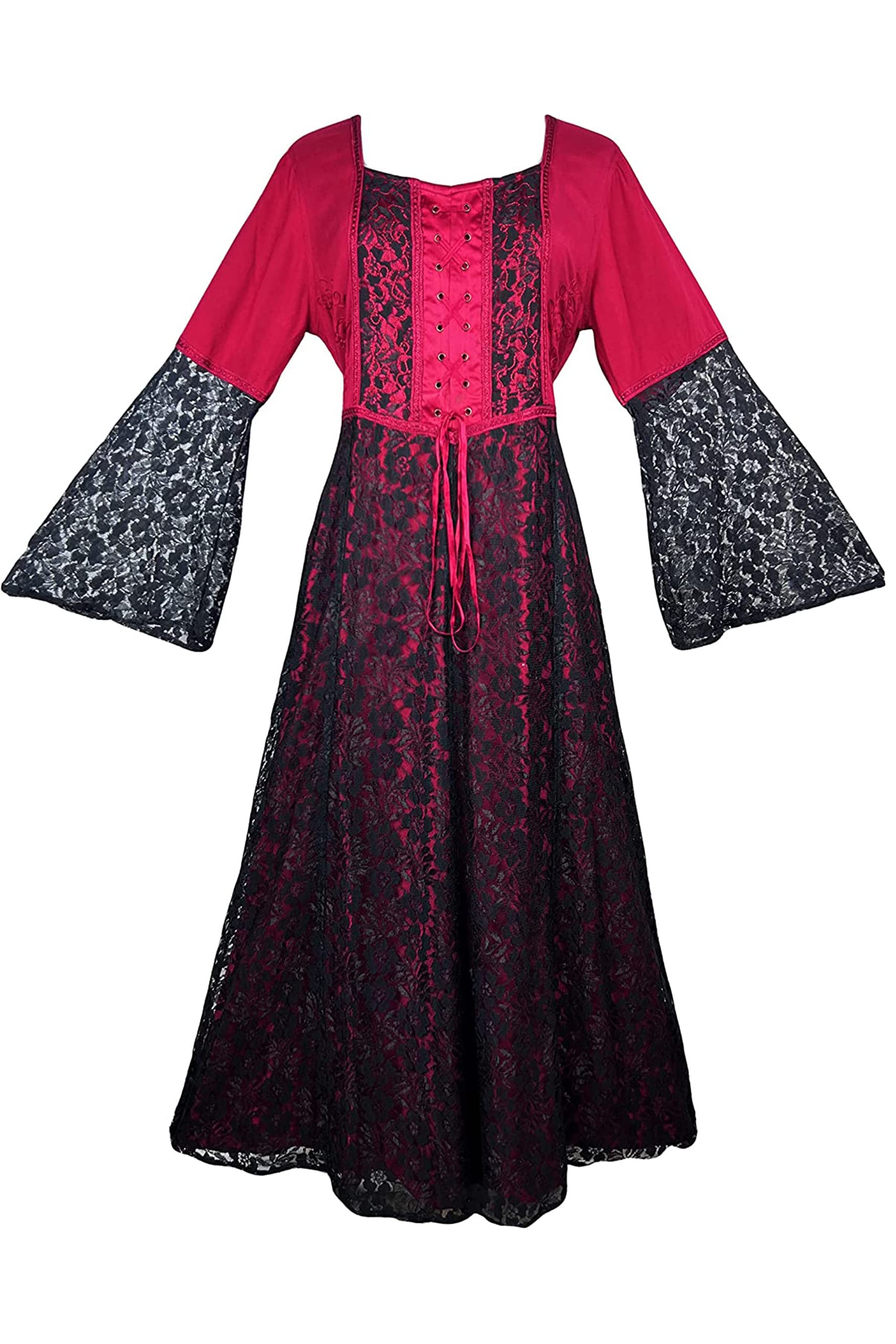 Agan Traders Women's 2025 Spring Long Bohemian Evening Dress with Lace Corset - Renaissance Inspired Gown for Formal Parties, Weddings & Special Occasions