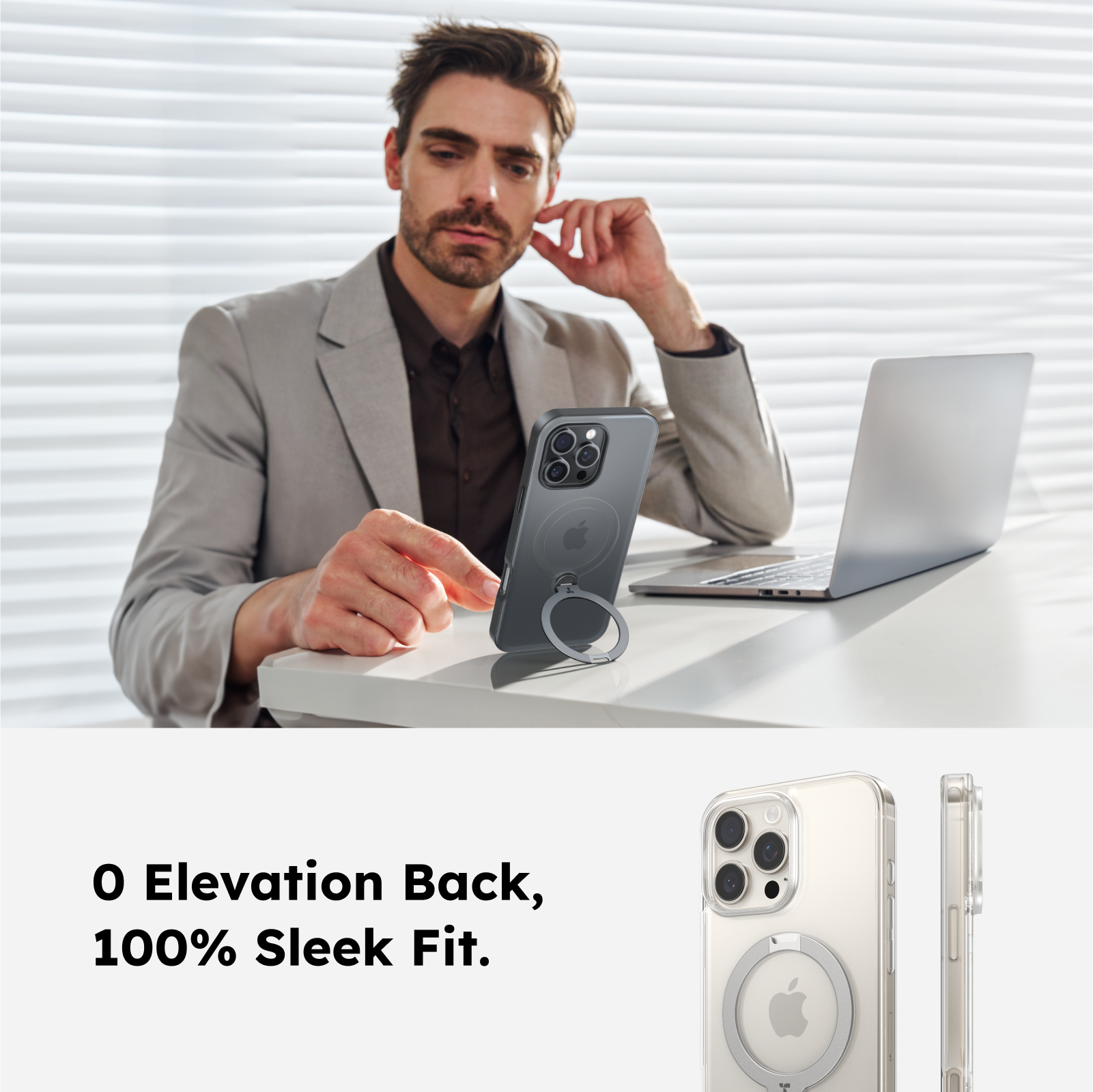 Ostand Q3 360° Rotating Phone Stand Holder for iPhone 16 Plus - Perfect for Desk, Bedside, Office & Video Calls