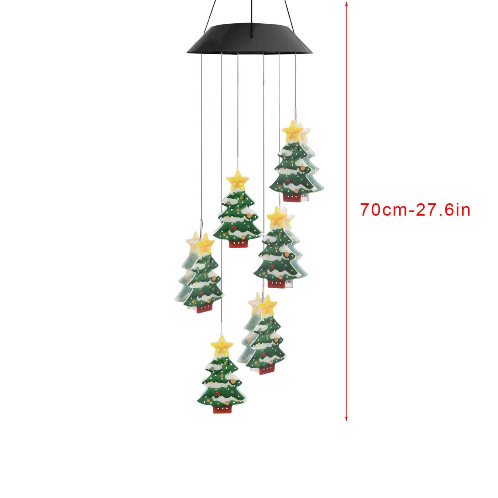 Solar Powered Christmas Wind Chime with 6 LED Lights - Waterproof Indoor/Outdoor Holiday Decor for Home, Garden & Yard | Perfect for Christmas Tree Decorations & Festive Atmosphere