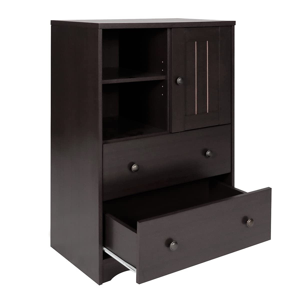 Modern 2-Drawer Storage Cabinet - Freestanding Bathroom & Floor Cabinet with Adjustable Shelf for Living Room, Office, Kitchen Organization - Dark Brown | Space-Saving Home & Bathroom Storage Solution
