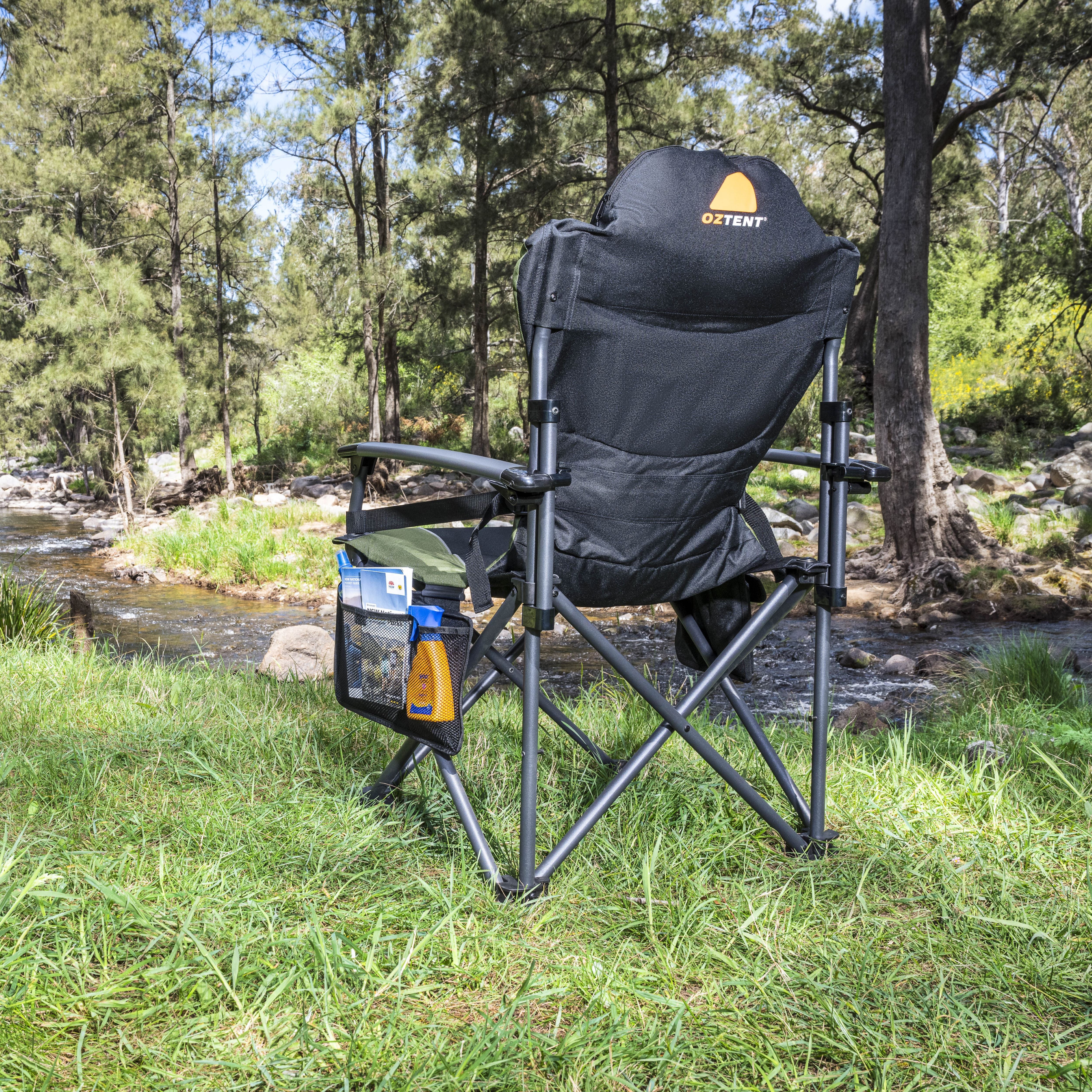 Oztent Burke Chair Series II - Premium Folding Camping Chair for Outdoor Adventures, Hiking, and Backpacking
