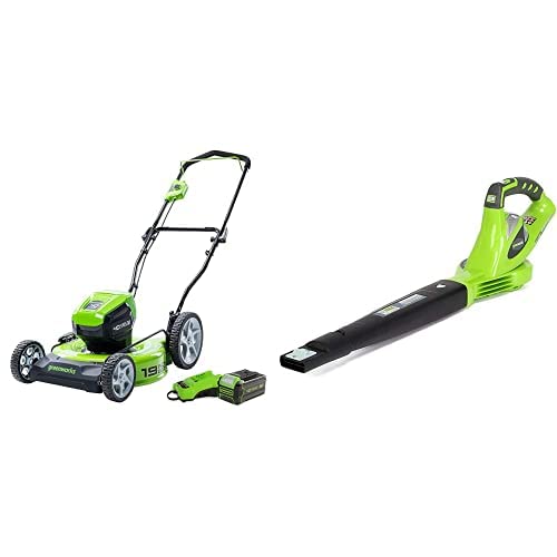 Greenworks 40V 19-Inch Cordless Brushless Lawn Mower with Sweeper - Includes 5.0Ah Battery & USB Charger - Perfect for Medium to Large Yards, Landscaping & Professional Lawn Care