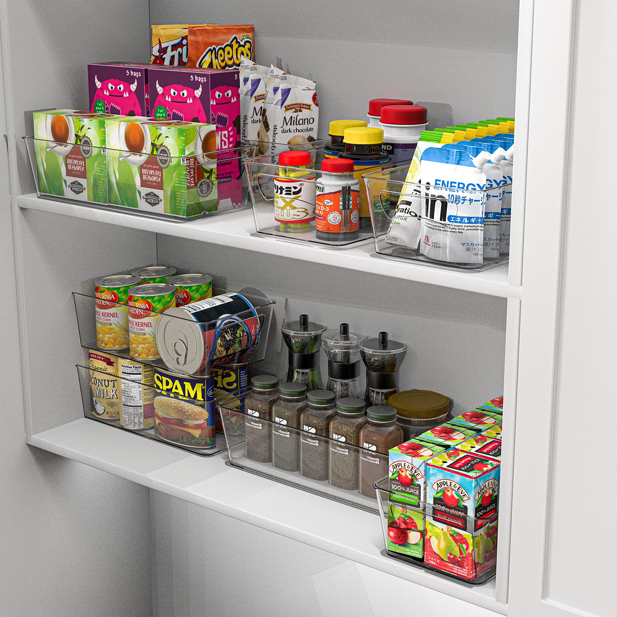 Clear Plastic Storage Bins Organizer for Freezer, Fridge, Pantry - 12