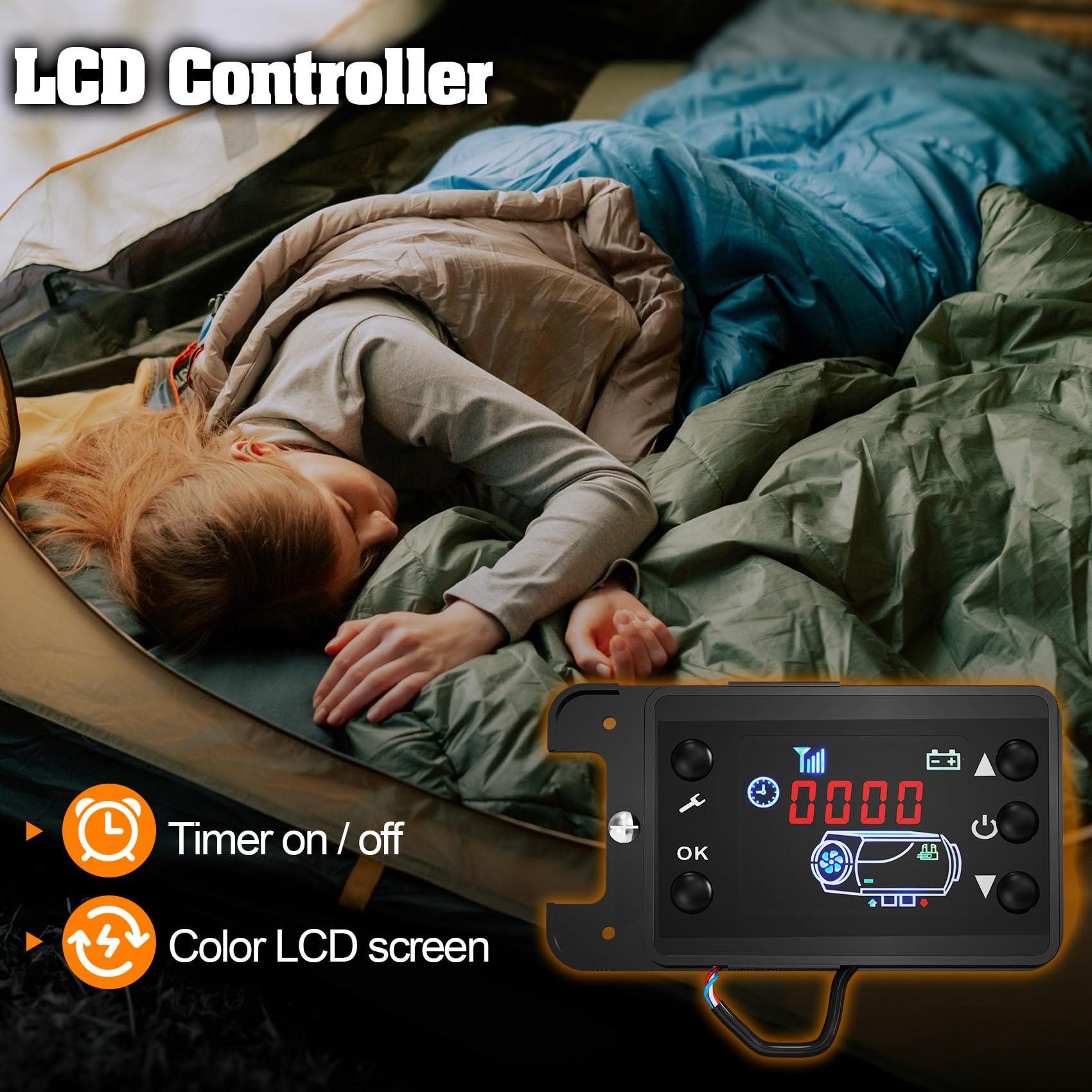 8KW Diesel Heater 12V/24V All-in-One Portable Air Heater with 5L Tank, Remote Control & LCD Display - for RV, Camping, Boats, Trucks & Indoor Use | Fast Heating, Energy Efficient, Quiet Operation | Perfect for Winter Camping, Road Trips & Off-Grid Living