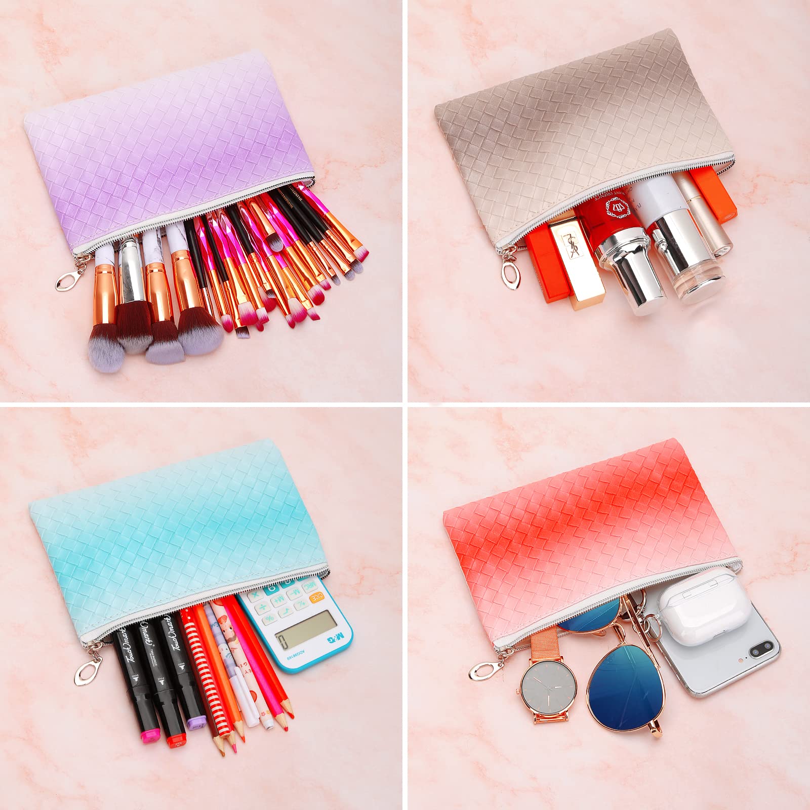 HAOGUAGUA 6-Piece Waterproof Travel Makeup Bag Set - Zippered Cosmetic Organizer Pouch for Toiletries, Purse & Travel Accessories (Style 1) - Perfect for Vacation, Gym & Daily Essentials Storage