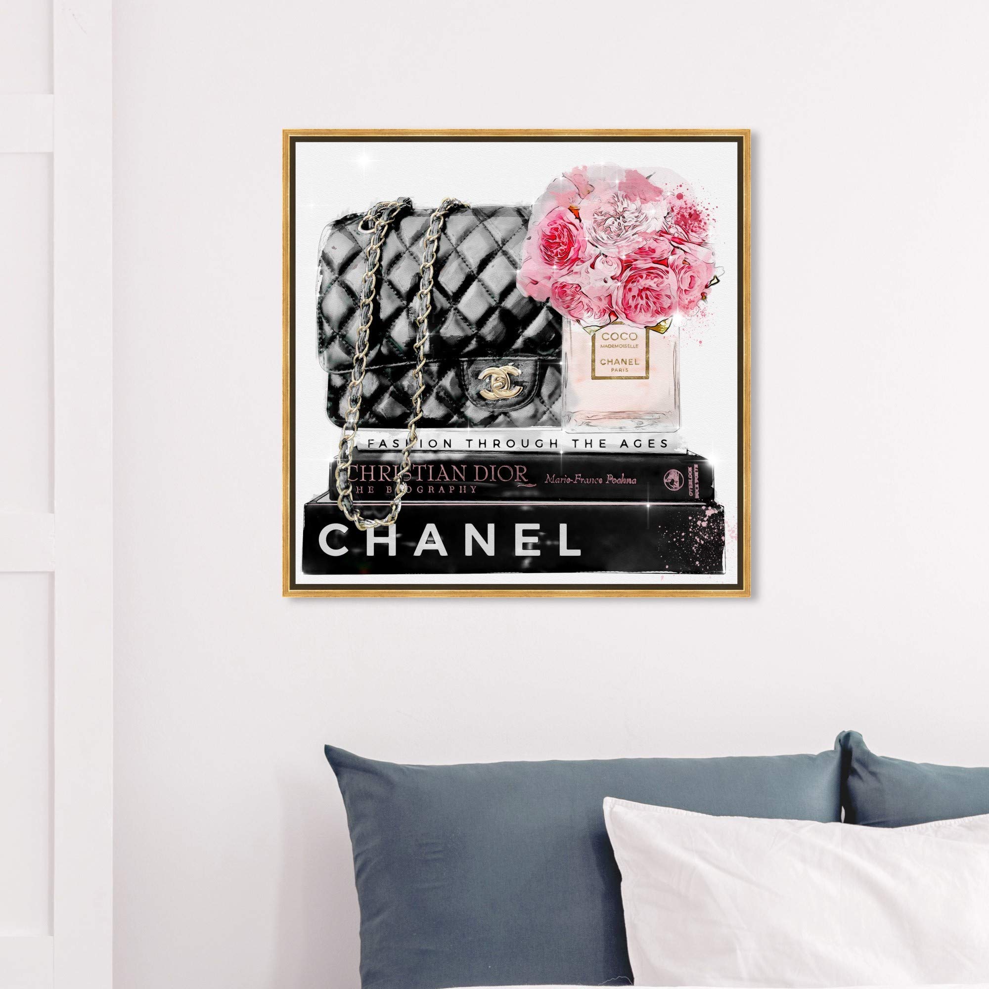 Oliver Gal Artist Co. Elegant Essentials Paris Framed Wall Art Canvas Print - Fashion & Glam Home Decor, 30x30 Inches Gold Floater Frame - Perfect for Living Room, Bedroom & Office Décor