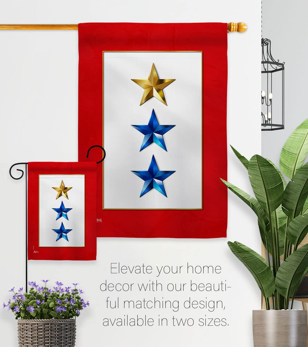 US Military Garden Flag - Double-Sided 13x18.5in with Stand for Yard Decor