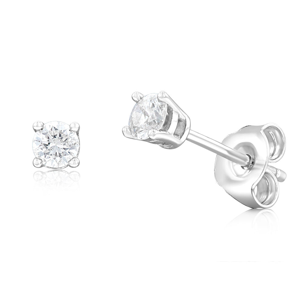 1/5 Carat Diamond Stud Earrings in Sterling Silver - Dainty & Elegant Jewelry for Women - Perfect for Everyday Wear, Gifts & Special Occasions