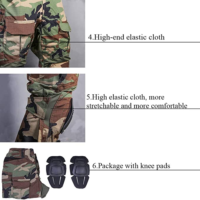EMERSONGEAR Gen3 Military Uniform - Tactical Combat BDU Pants & Shirt Set with Knee Pads for Airsoft, Paintball, Outdoor Training & Survival Gear | Durable Army Apparel for Tactical Enthusiasts