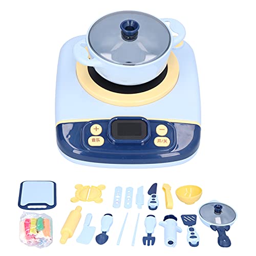 **Kids Pretend Play Kitchen Set - Realistic Toy Kitchen Accessories with Induction Cooker, Stove & Utensils for Imaginative Play - Perfect Gift for Toddlers & Preschoolers (Blue) - Great for Role Play, Birthday Gifts & Early Learning**