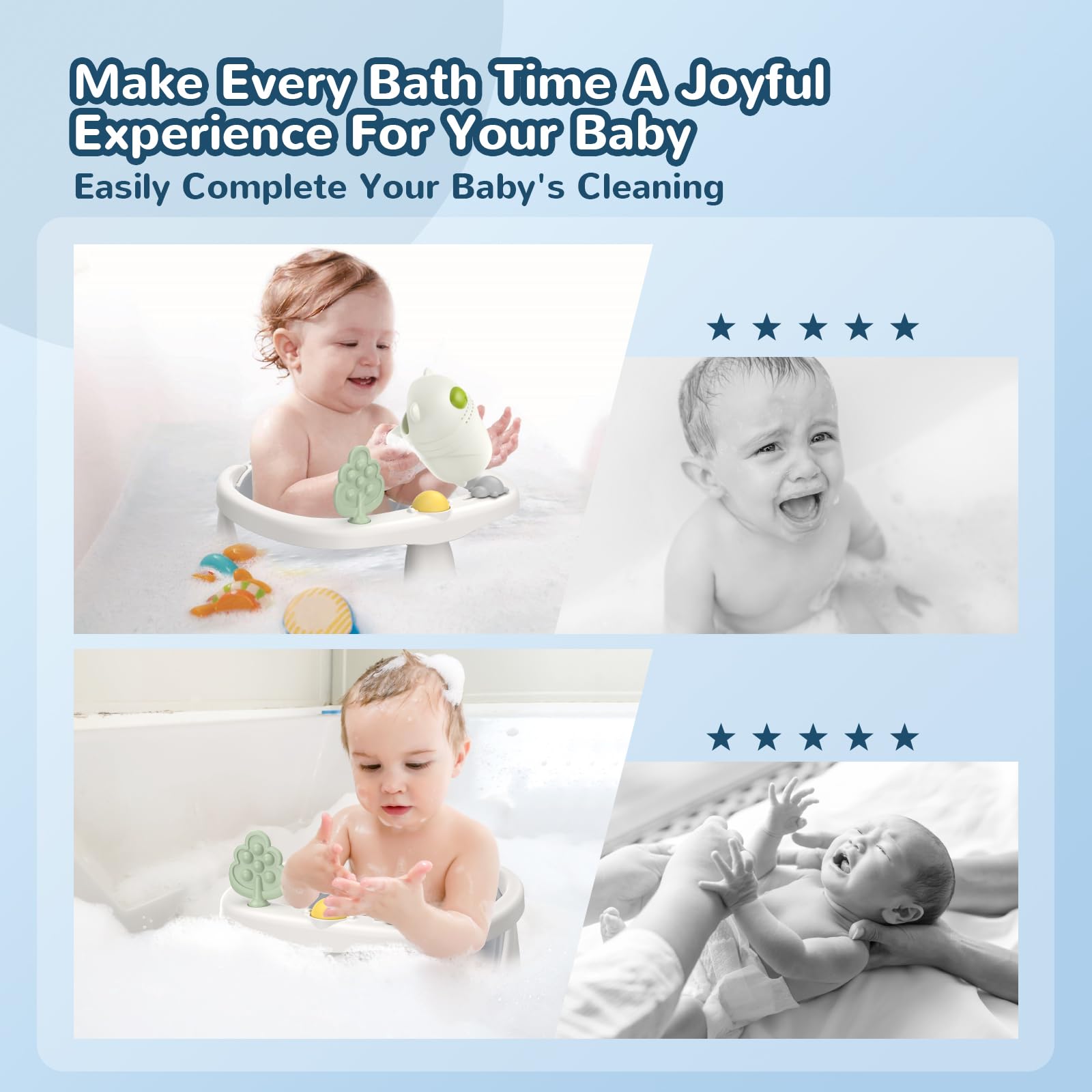 **Baby Bath Seat for Infants 6-24 Months | Non-Slip Suction Cup Toddler Bathtub Chair | Safe & Comfortable Baby Bathing Seat for Shower or Tub – Perfect for Newborns Learning to Sit Up**