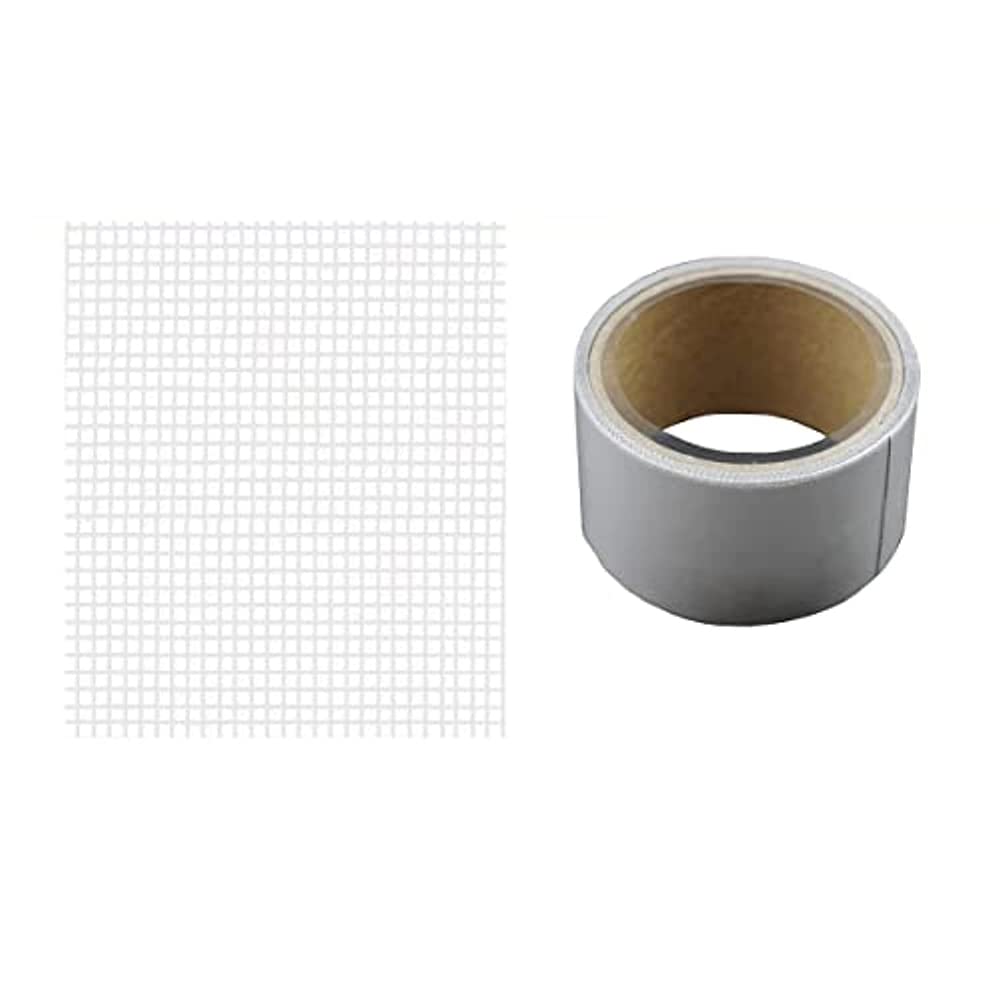 ASHDelk Fiberglass Window Screen Repair Tape Kit - Waterproof Mesh Patch for Screen Doors & Windows - DIY Home Repair Solution (White) - Perfect for Fixing Holes & Tears in Screens