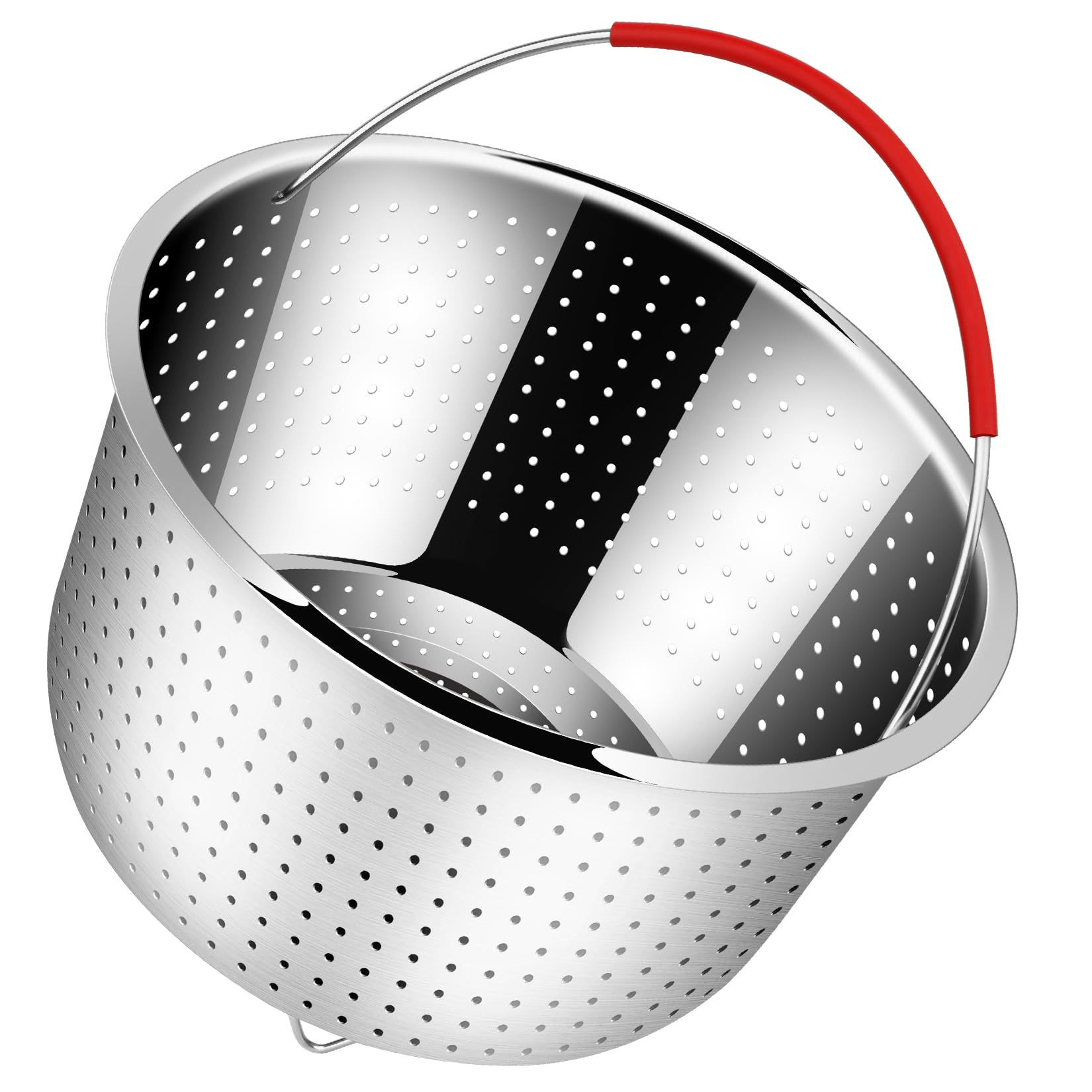 REDANT Stainless Steel Steamer Basket for Instant Pot 6 qt - Vegetable Steamer, Pasta & Egg Cooker Insert with Silicone Gloves (2 Pcs Included) - Perfect for Healthy Meal Prep, Dumplings & Seafood Cooking
