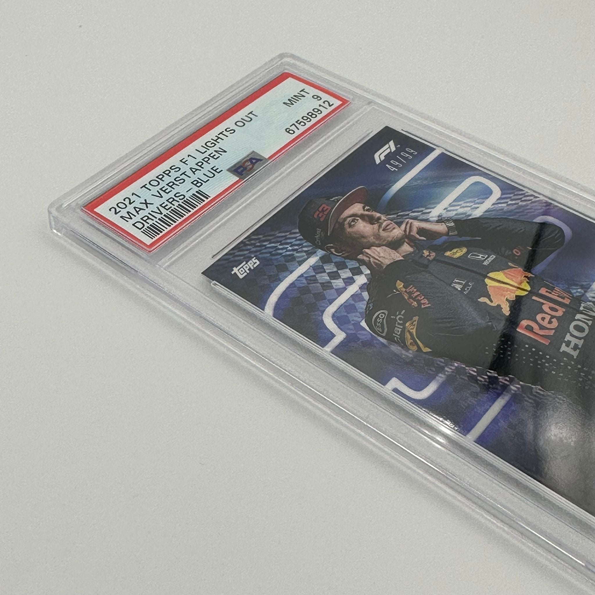 PSA 9 Graded 49/99 Max Verstappen Blue Parallel Racing Card - Perfect for F1 Collectors & Sports Memorabilia Displays