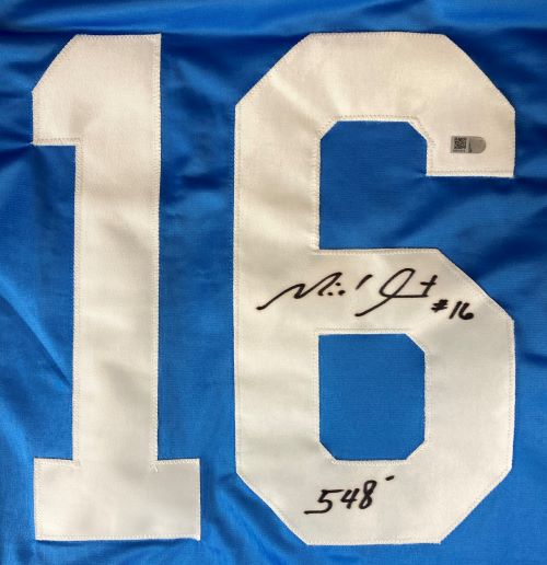 Michel Goulet Quebec Nordiques Signed Light Blue Hockey Jersey #548 - Authentic Collectible Sports Memorabilia for Fans & Display