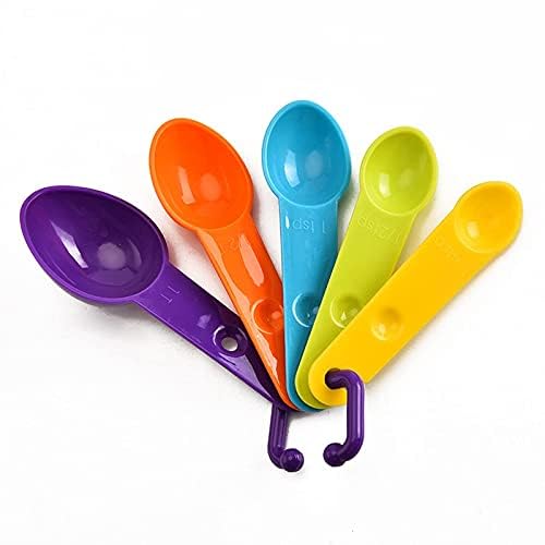 **HomeAra 5-Piece Plastic Measuring Spoons Set for Baking & Cooking – Stackable, Easy-to-Clean, Colorful – Perfect for Liquid, Tea, Coffee, Spices & Powder – Ideal for Home Kitchen, Baking, Coffee Brewing & Meal Prep**