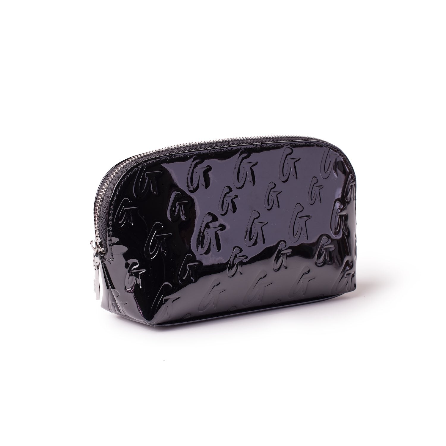 MONOGRAM COSMETIC POUCH WITH MIRROR - BLACK | Luxury Makeup Bag for Women | Perfect for Travel, Gym & Everyday Use